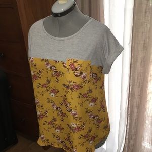 Cute Mixed Media Blouse